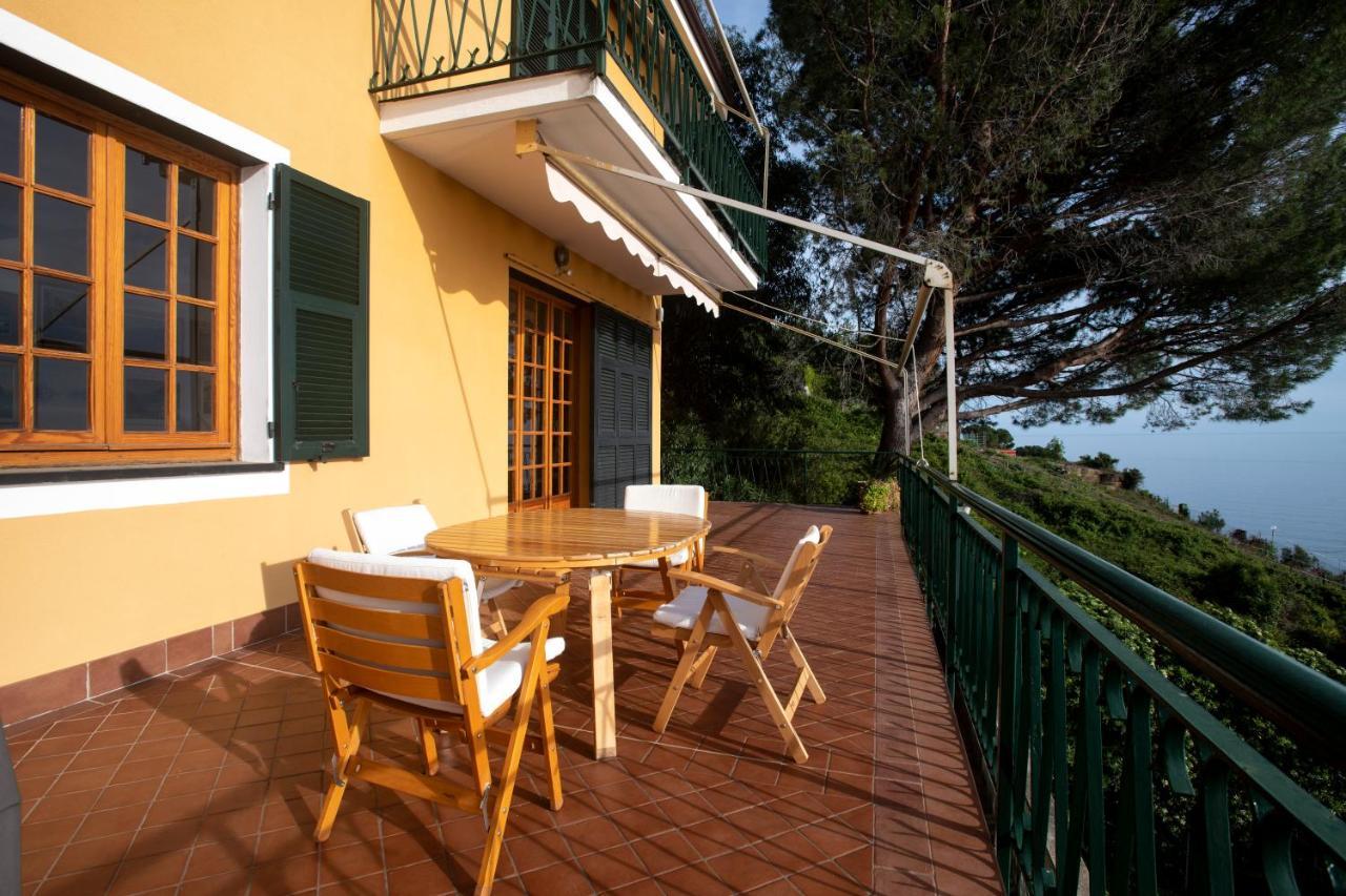 080 - La Villa Storica Il Vigneto 45B, Terrazza Sul Mare - Parcheggio Privato Gratis Moneglia Ngoại thất bức ảnh