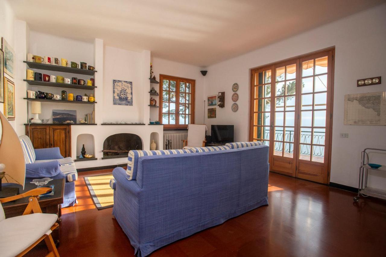 080 - La Villa Storica Il Vigneto 45B, Terrazza Sul Mare - Parcheggio Privato Gratis Moneglia Ngoại thất bức ảnh