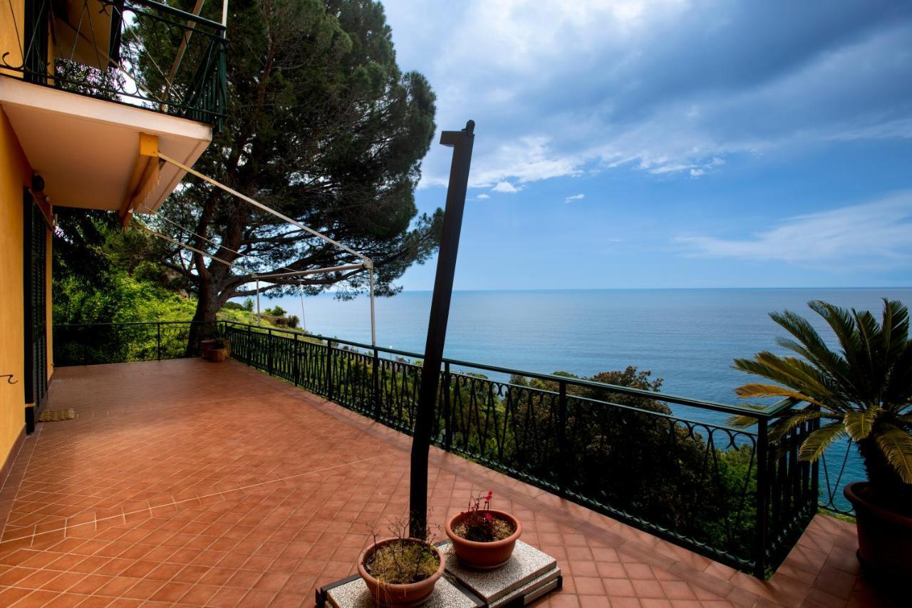 080 - La Villa Storica Il Vigneto 45B, Terrazza Sul Mare - Parcheggio Privato Gratis Moneglia Ngoại thất bức ảnh